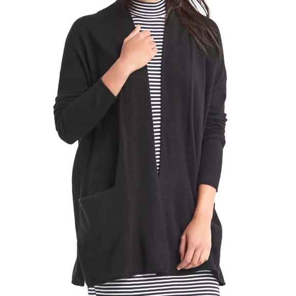 GAP - Solid True Black Open Front Cardigan - XL - Picture 2 of 9